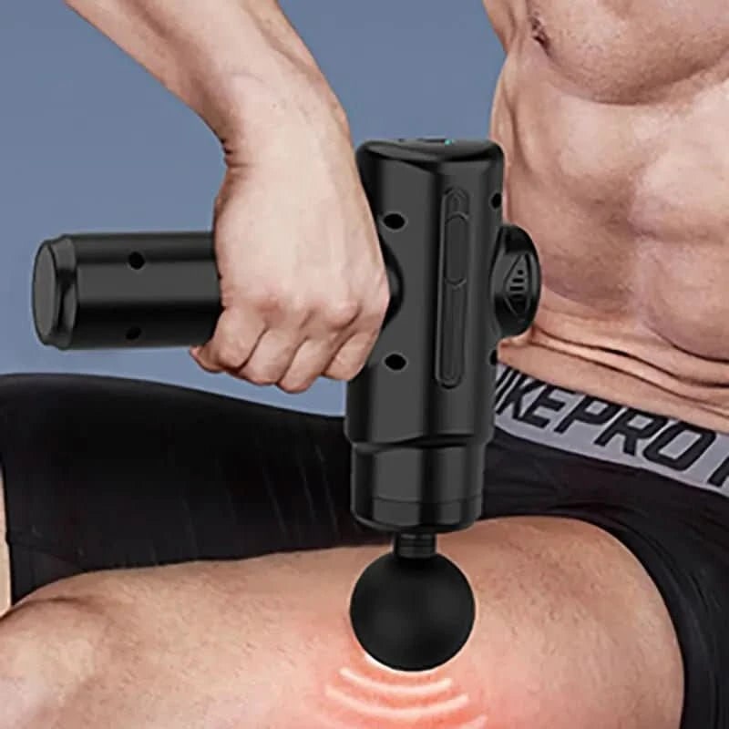 Deep Tissue Massage Gun Interchangeable Heads Electric Portable Handheld Black - Image 4