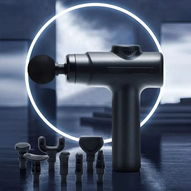 Deep Tissue Massage Gun Interchangeable Heads Electric Portable Handheld Black - Image 6