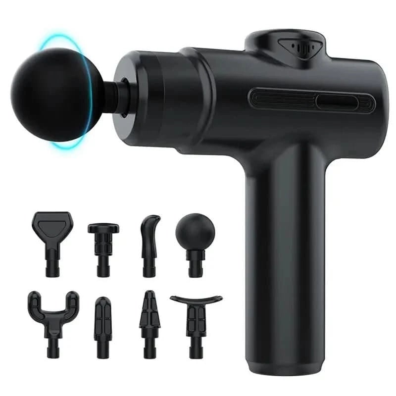 Deep Tissue Massage Gun Interchangeable Heads Electric Portable Handheld Black - Image 7