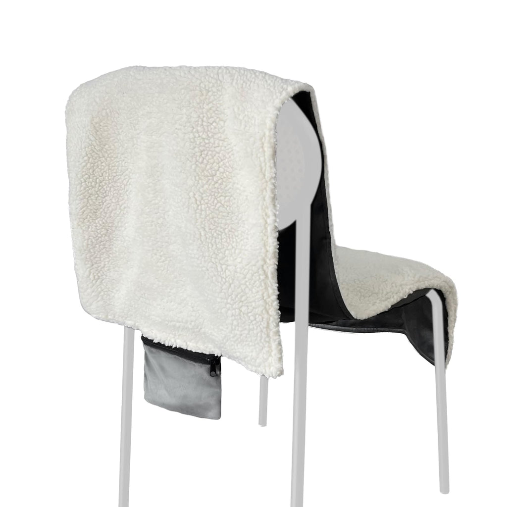 Desk Chair Pad Heated Seat with Backrest Sherpa Fleece and USB Power for Office With Ties - Image 2