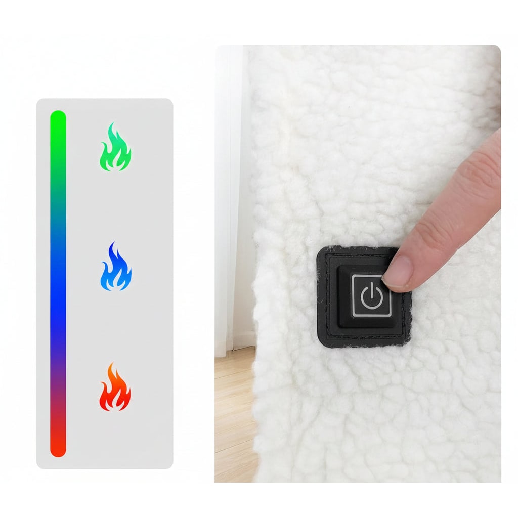 Desk Chair Pad Heated Seat with Backrest Sherpa Fleece and USB Power for Office With Ties - Image 4