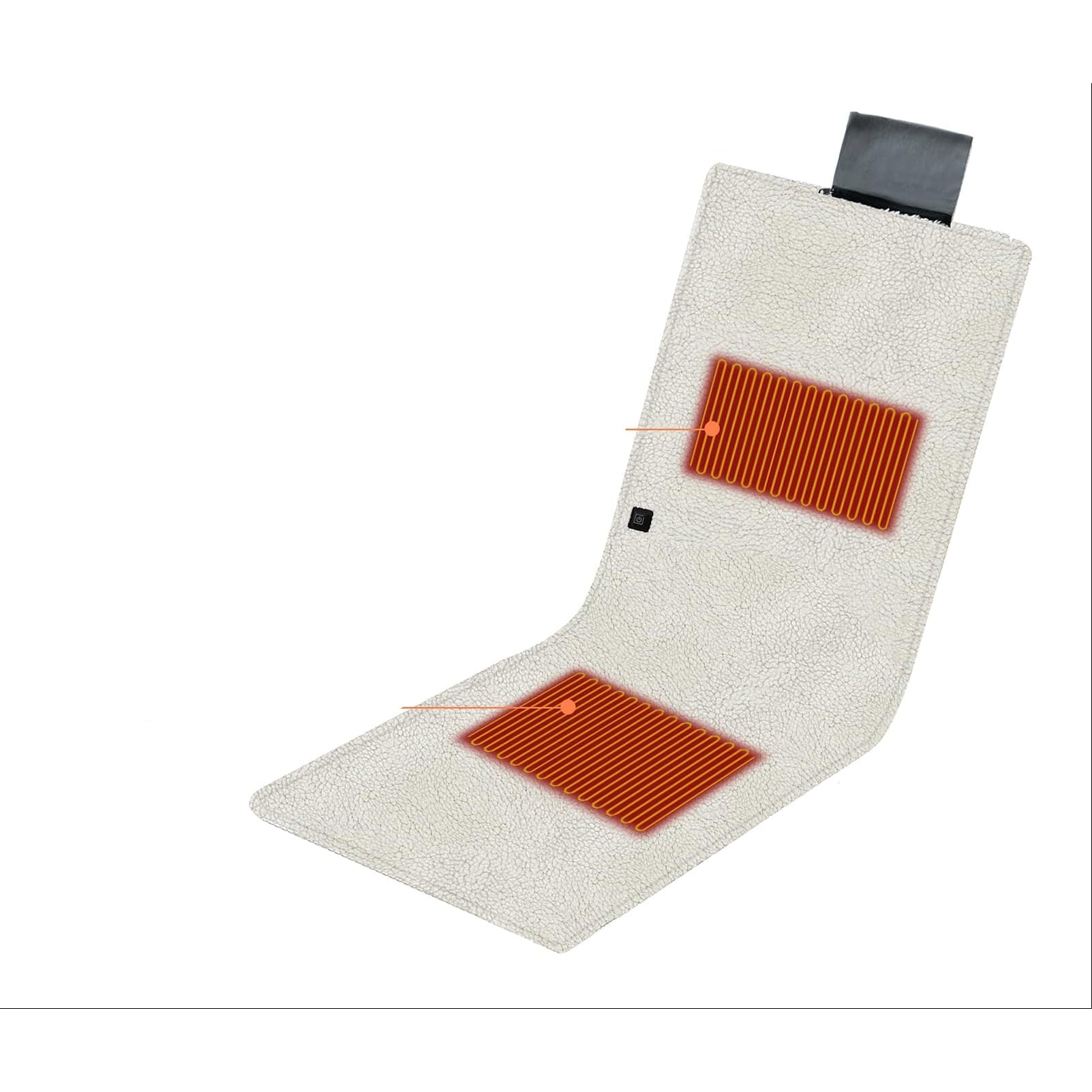 Desk Chair Pad Heated Seat with Backrest Sherpa Fleece and USB Power for Office With Ties - Image 5
