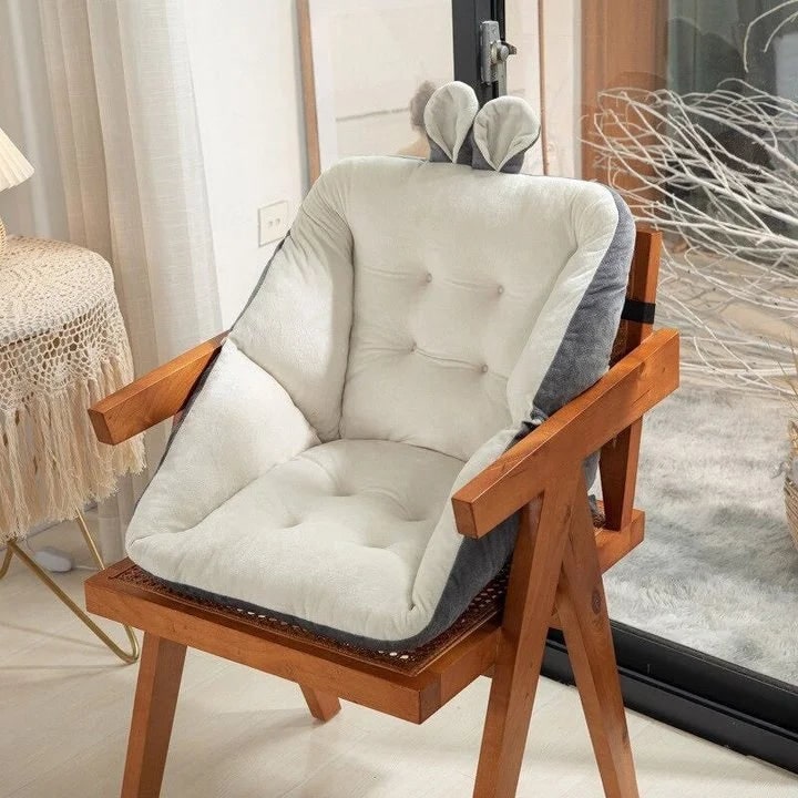 Desk Chair Seat Cushion for Dining Room with Plush Velvet Backrest and Tufted Support - Image 1