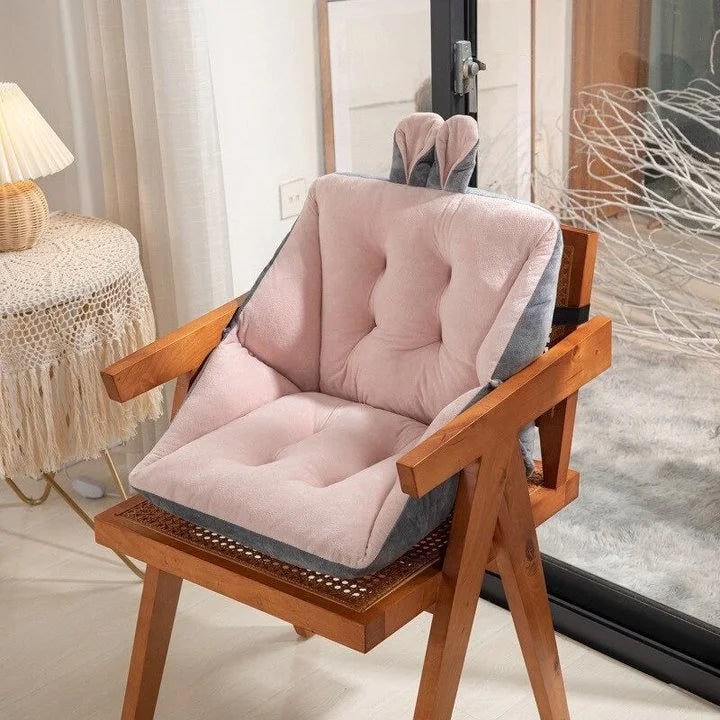 Desk Chair Seat Cushion for Dining Room with Plush Velvet Backrest and Tufted Support - Image 2