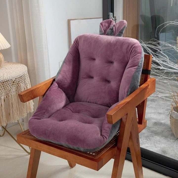 Desk Chair Seat Cushion for Dining Room with Plush Velvet Backrest and Tufted Support - Image 3