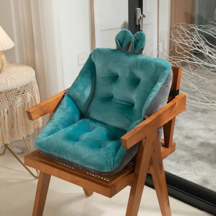Desk Chair Seat Cushion for Dining Room with Plush Velvet Backrest and Tufted Support - Image 4