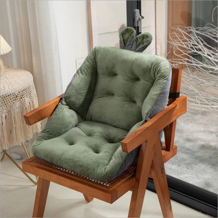 Desk Chair Seat Cushion for Dining Room with Plush Velvet Backrest and Tufted Support - Image 5
