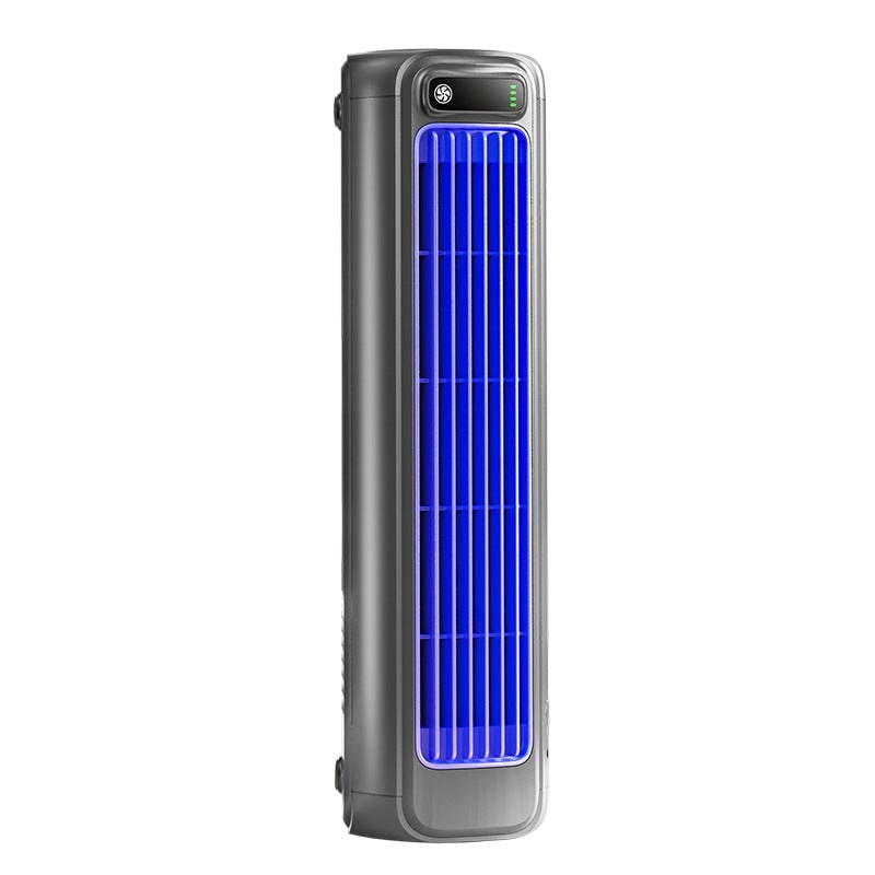 Desktop Tower Fan Battery Powered Cordless Rechargeable LED Portable With Light - Image 1