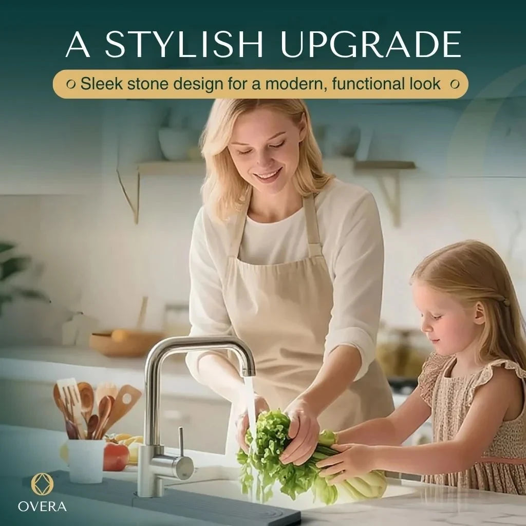 Diatomaceous Earth Faucet Splash Guard Mat with Quick-Drying Absorbent Surface - Image 5
