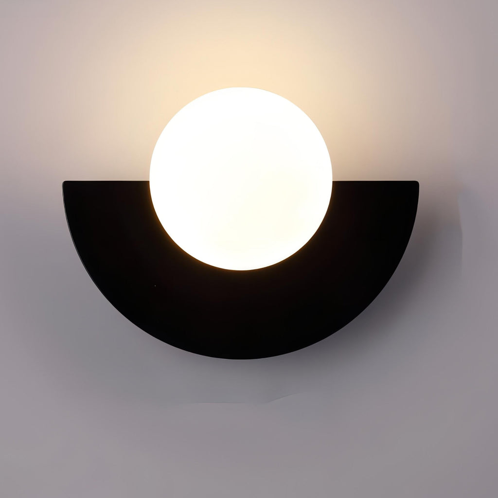 Diffused Light Wall Sconce Scandinavian Semi Circle Warm White Minimalist Metal Globe - Image 10