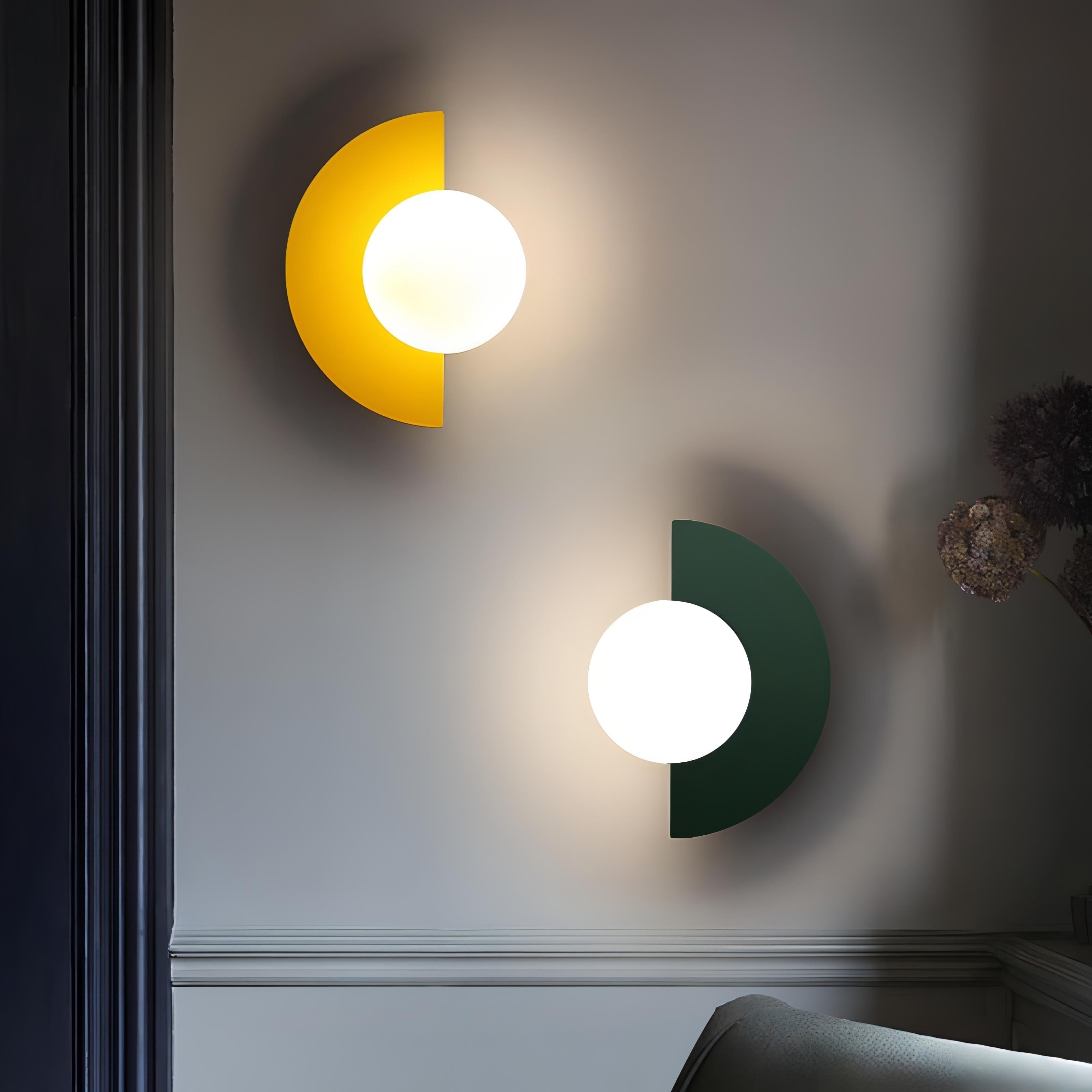 Diffused Light Wall Sconce Scandinavian Semi Circle Warm White Minimalist Metal Globe - Image 4