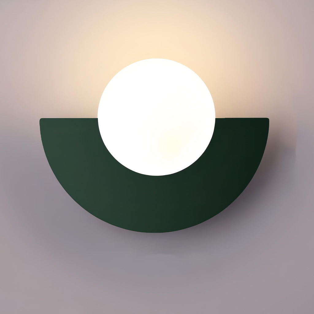 Diffused Light Wall Sconce Scandinavian Semi Circle Warm White Minimalist Metal Globe - Image 8