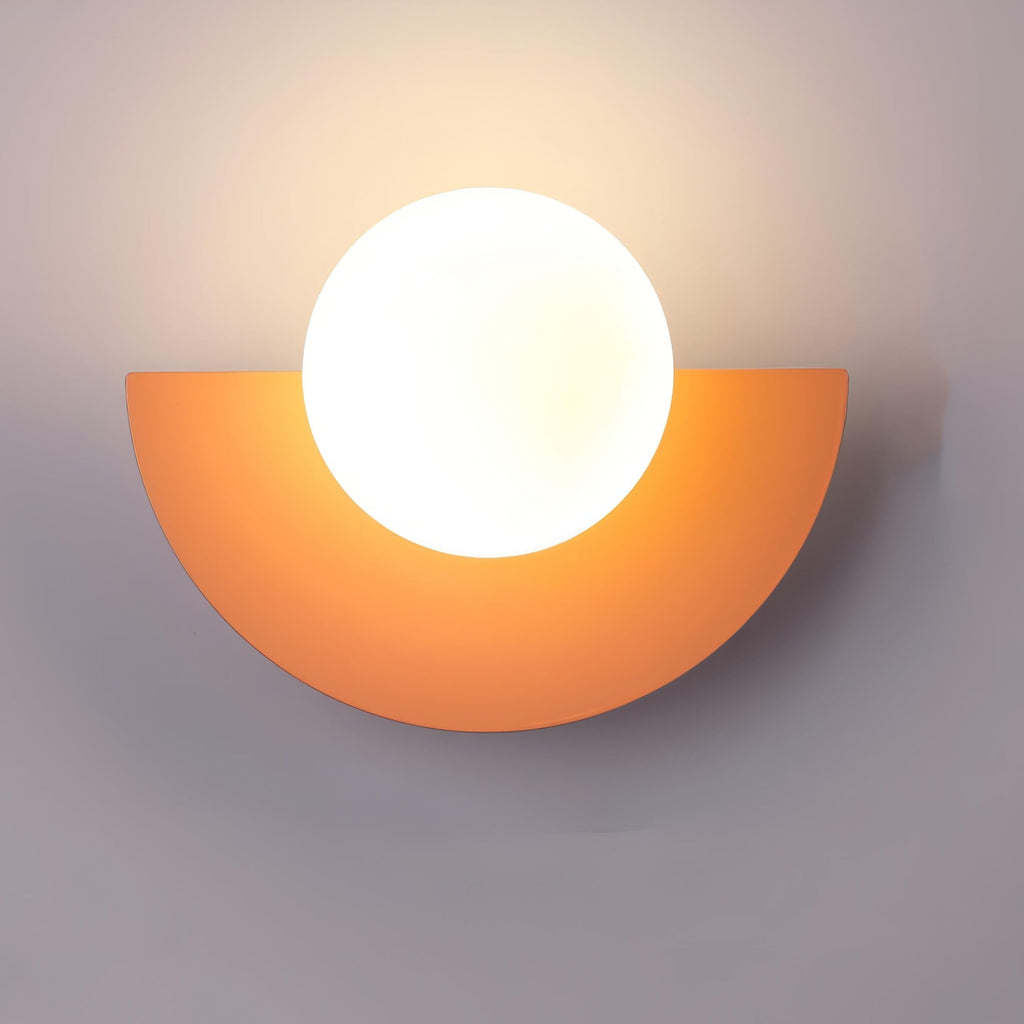 Diffused Light Wall Sconce Scandinavian Semi Circle Warm White Minimalist Metal Globe - Image 9