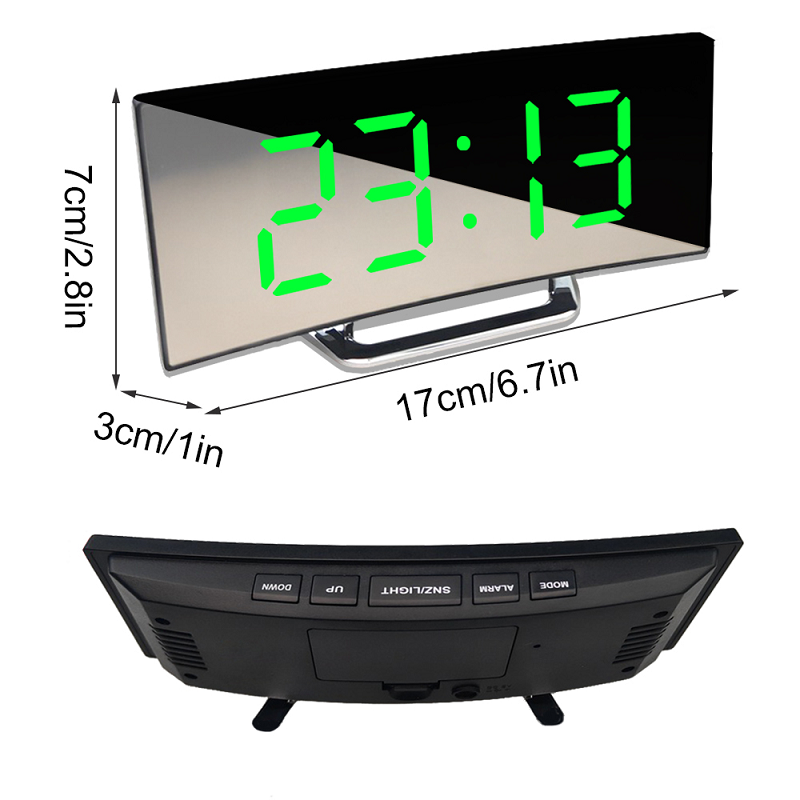 Digital Alarm Clock with Mirror Face and Auto Dimming LED Display - Image 4