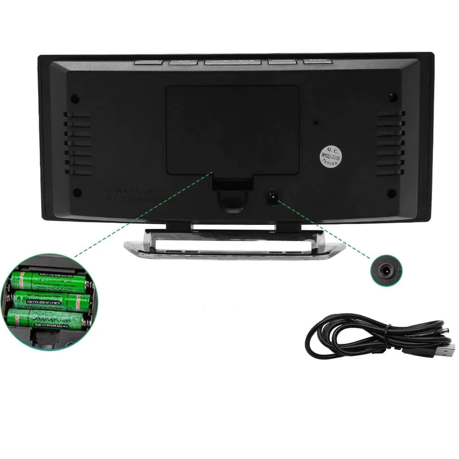 Digital Alarm Clock with Mirror Face and Auto Dimming LED Display - Image 5