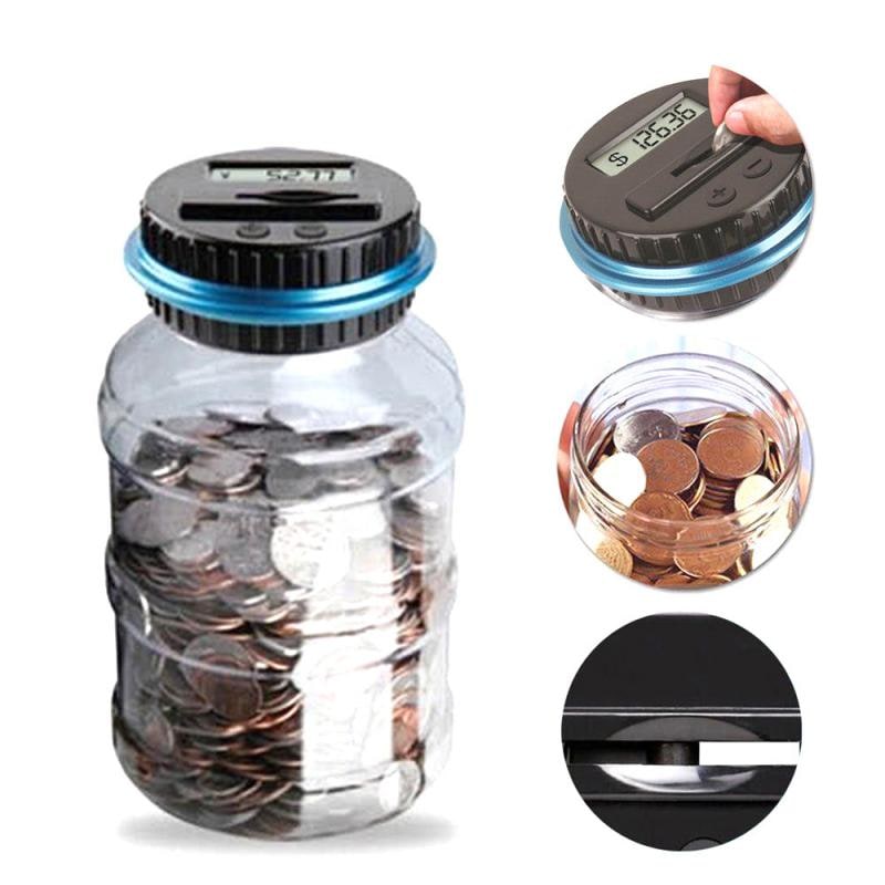 Digital Coin Bank Piggy with Lcd Display and Counting Money Saving Box Wooden - Image 2