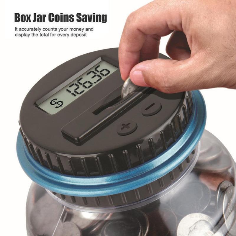 Digital Coin Bank Piggy with Lcd Display and Counting Money Saving Box Wooden - Image 4