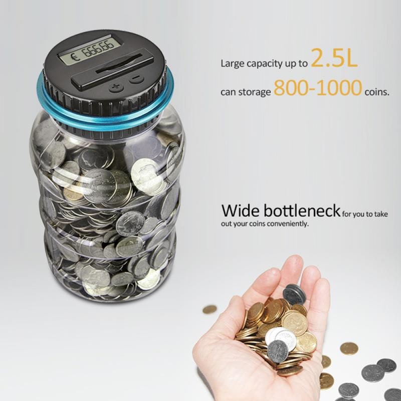 Digital Coin Bank Piggy with Lcd Display and Counting Money Saving Box Wooden - Image 5