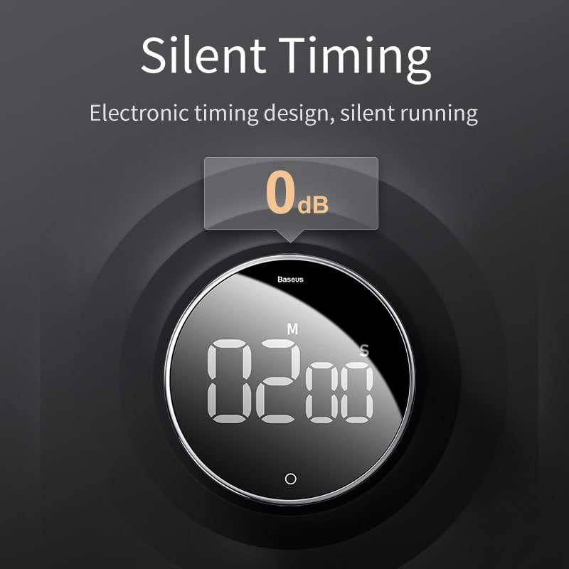 Digital Kitchen Timer with 10 30 Minute Countdown and Magnetic Rotating Bezel - Image 1