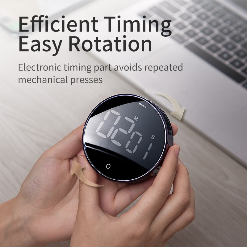 Digital Kitchen Timer with 10 30 Minute Countdown and Magnetic Rotating Bezel - Image 2