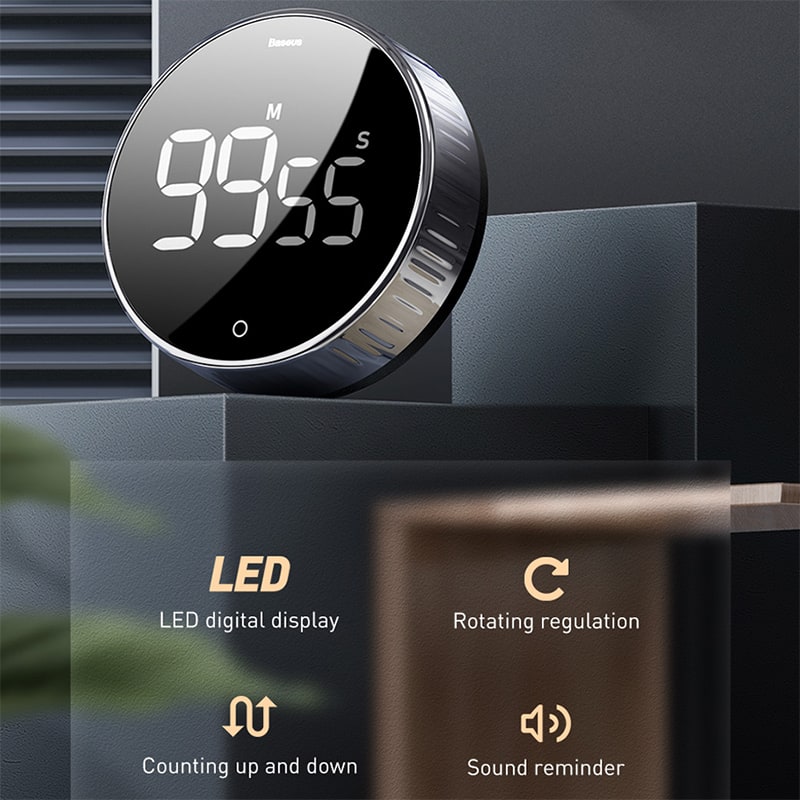 Digital Kitchen Timer with 10 30 Minute Countdown and Magnetic Rotating Bezel - Image 7