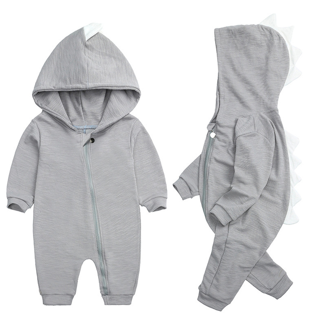 Cozy DinoDream Baby Onesie with Adorable Dinosaur Hood