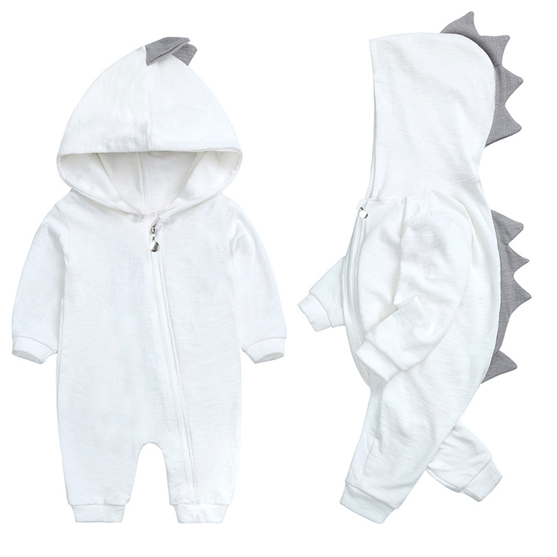 Cozy DinoDream Baby Onesie with Adorable Dinosaur Hood