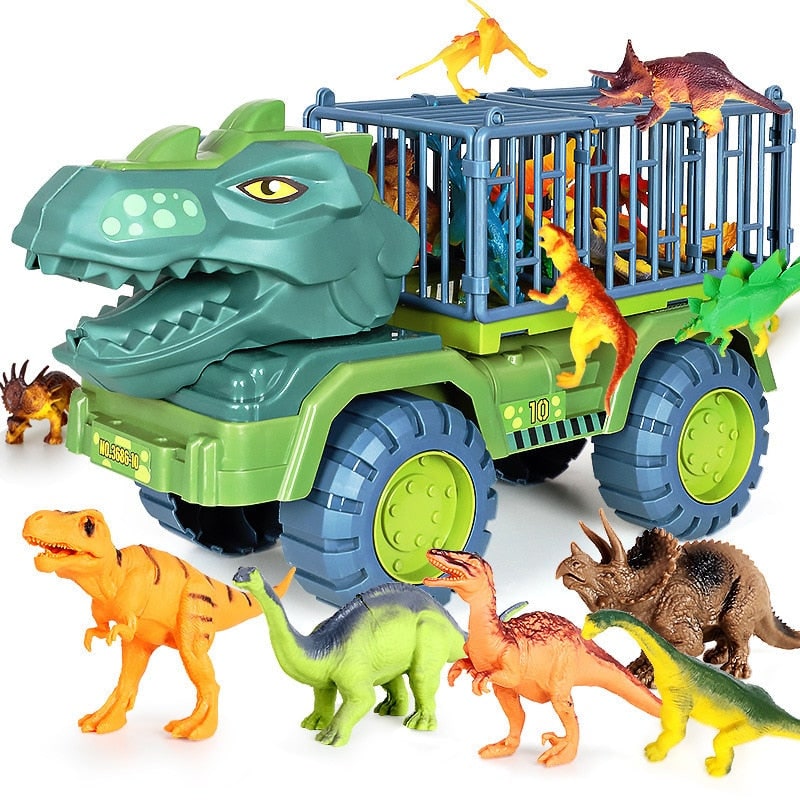 Dinosaur Toy Truck with T Rex Figure Cage Transport and Accessories for Kids - Image 2