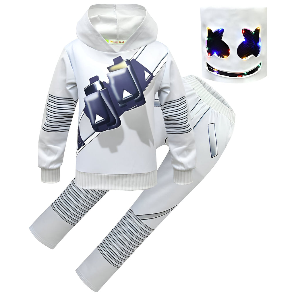 Dj Costume Hoodie and Sweatpants Set with LED Light-Up Mask - Image 10