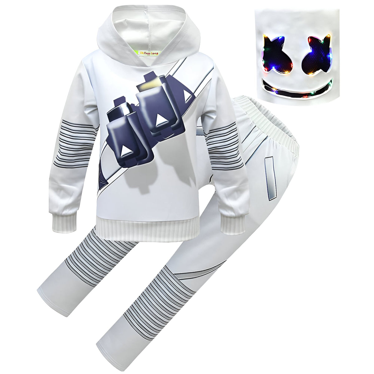 Dj Costume Hoodie and Sweatpants Set with LED Light-Up Mask - Image 10