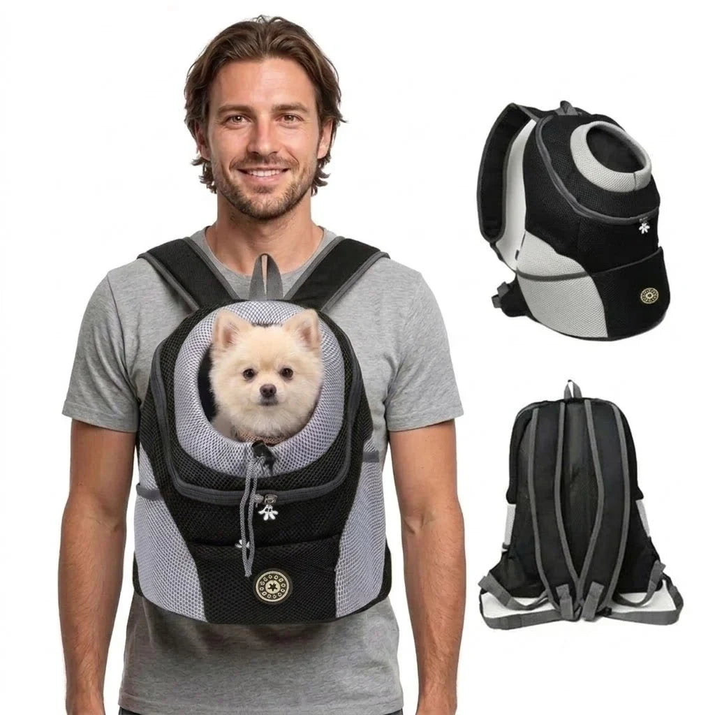 Dog Carrier Backpack with Breathable Mesh Padded Straps and Front-Facing Design - Image 4