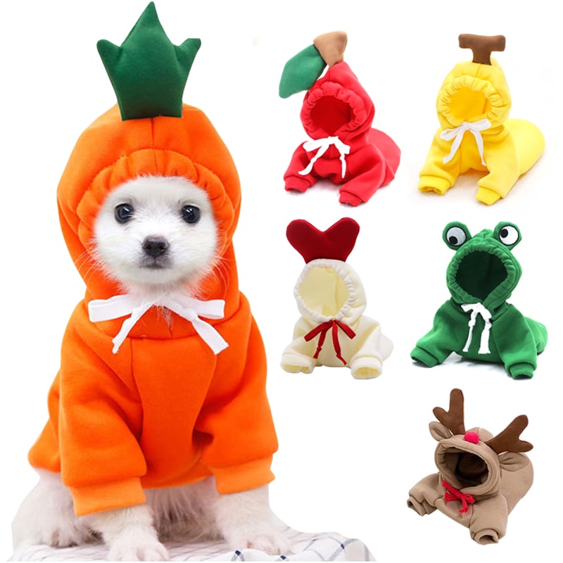 Dog Halloween Costumes and Outfits with Custom T-Shirts Fleece Hoodie with Novelty Hood for Small - Image 2