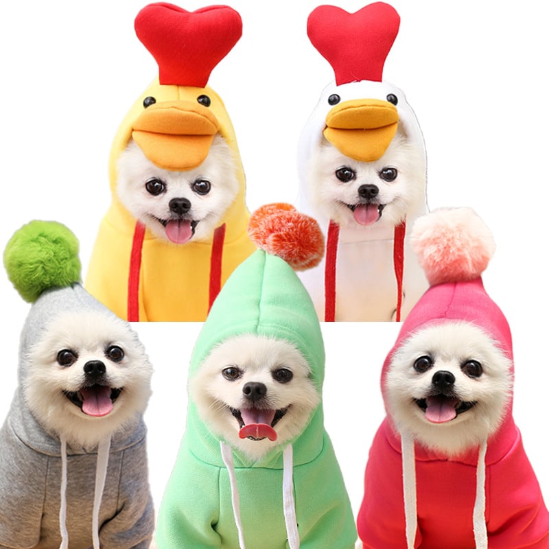 Dog Halloween Costumes and Outfits with Custom T-Shirts Fleece Hoodie with Novelty Hood for Small - Image 7