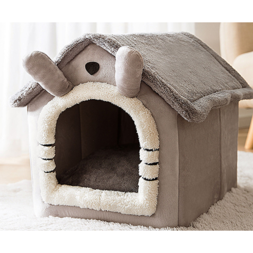 Dog House Bed and Cave with Removable Cushion and Fleece-Trimmed Doorway X Large - Image 1