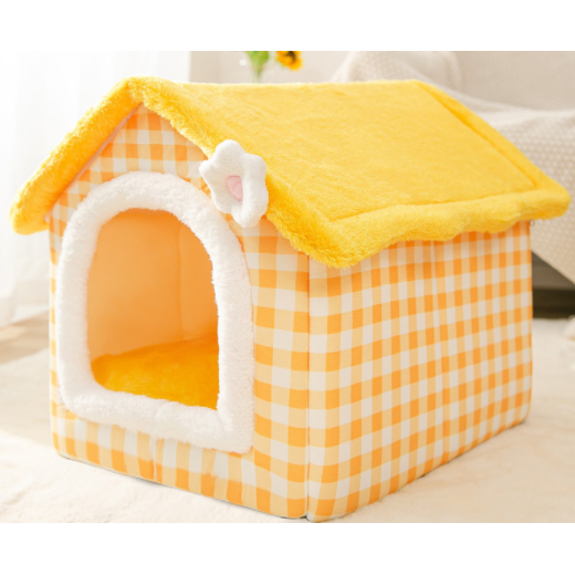 Dog House Bed and Cave with Removable Cushion and Fleece-Trimmed Doorway X Large - Image 12