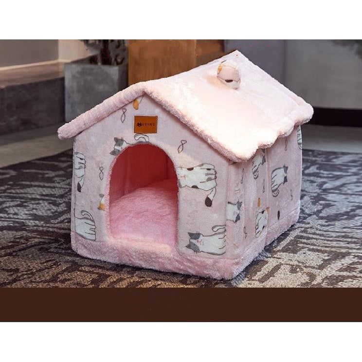 Dog House Bed and Cave with Removable Cushion and Fleece-Trimmed Doorway X Large - Image 13