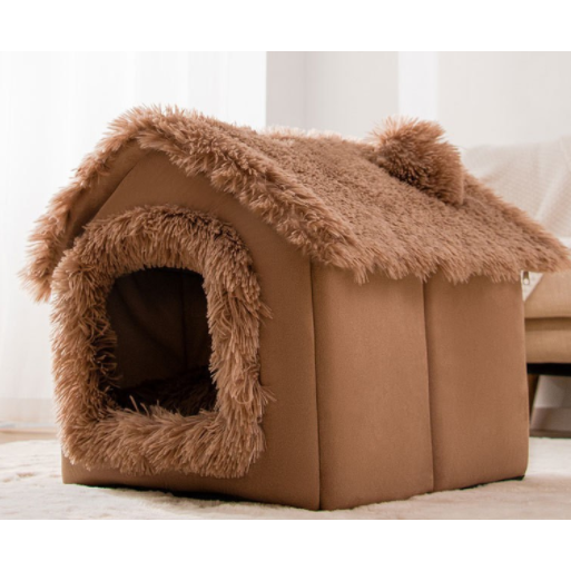 Dog House Bed and Cave with Removable Cushion and Fleece-Trimmed Doorway X Large - Image 16
