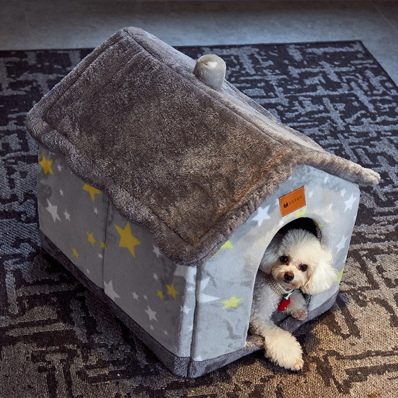 Dog House Bed and Cave with Removable Cushion and Fleece-Trimmed Doorway X Large - Image 19