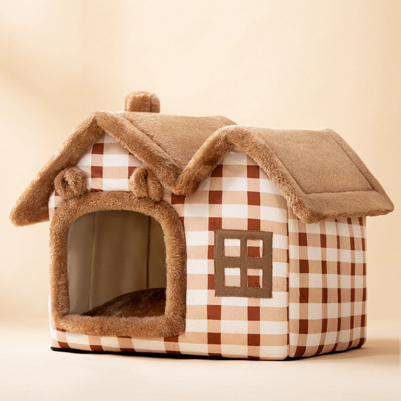 Dog House Bed and Cave with Removable Cushion and Fleece-Trimmed Doorway X Large - Image 24