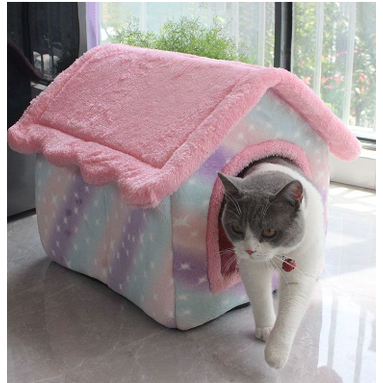 Dog House Bed and Cave with Removable Cushion and Fleece-Trimmed Doorway X Large - Image 25