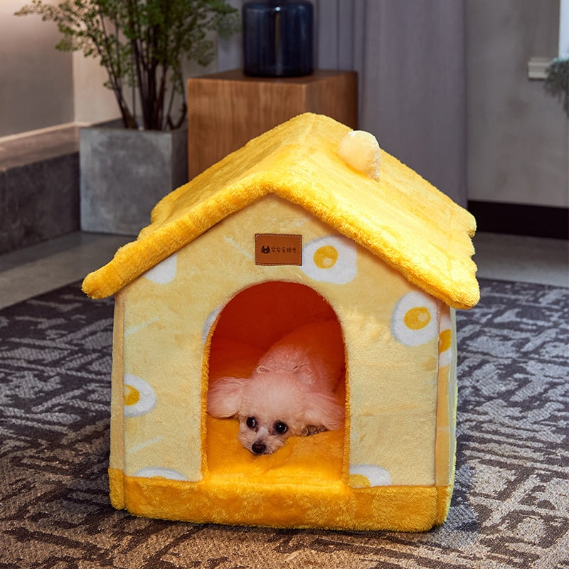 Dog House Bed and Cave with Removable Cushion and Fleece-Trimmed Doorway X Large - Image 29