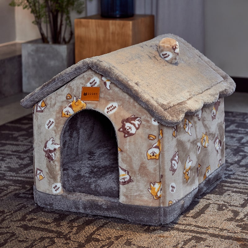 Dog House Bed and Cave with Removable Cushion and Fleece-Trimmed Doorway X Large - Image 33
