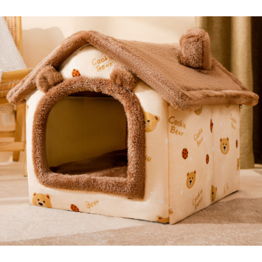 Dog House Bed and Cave with Removable Cushion and Fleece-Trimmed Doorway X Large - Image 8