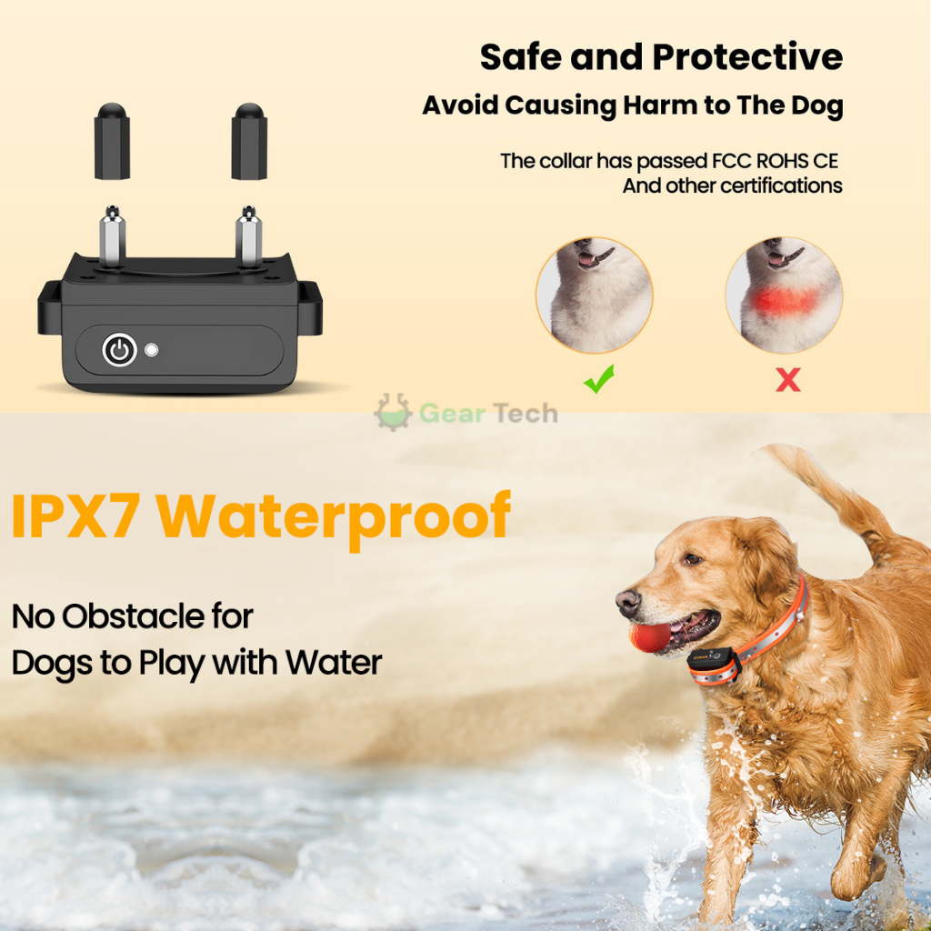 Dog Training Collar with Remote Control Waterproof Receiver and Name Tag Shock - Image 3