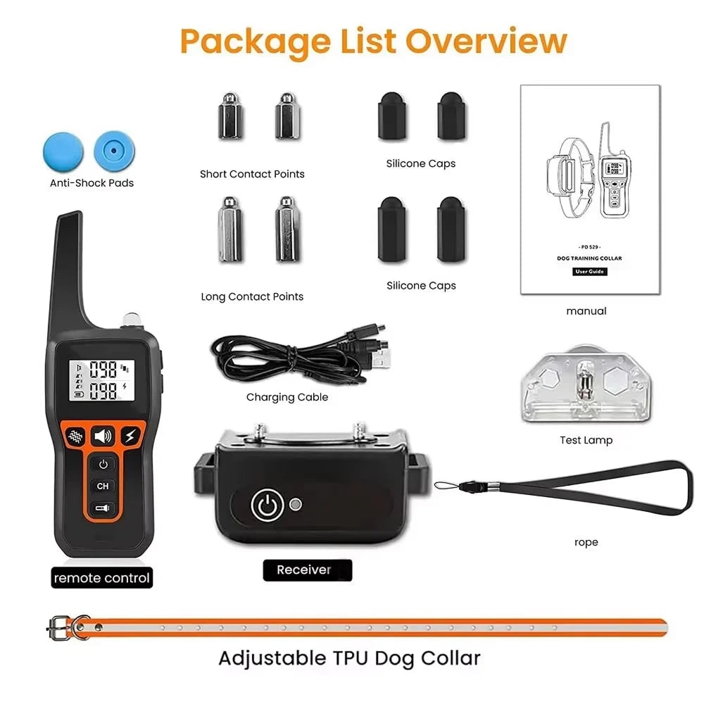 Dog Training Collar with Remote Control Waterproof Receiver and Name Tag Shock - Image 9