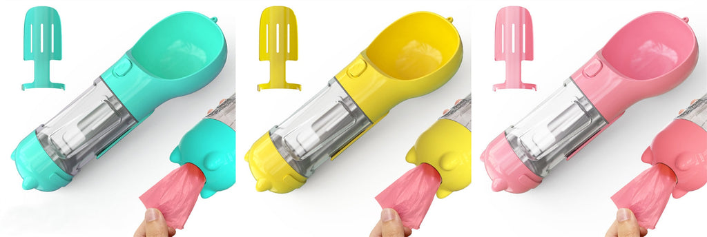 Dog Water Bottle and Dispenser with Portable Bowl and Waste Bag Storage for Travel - Image 13