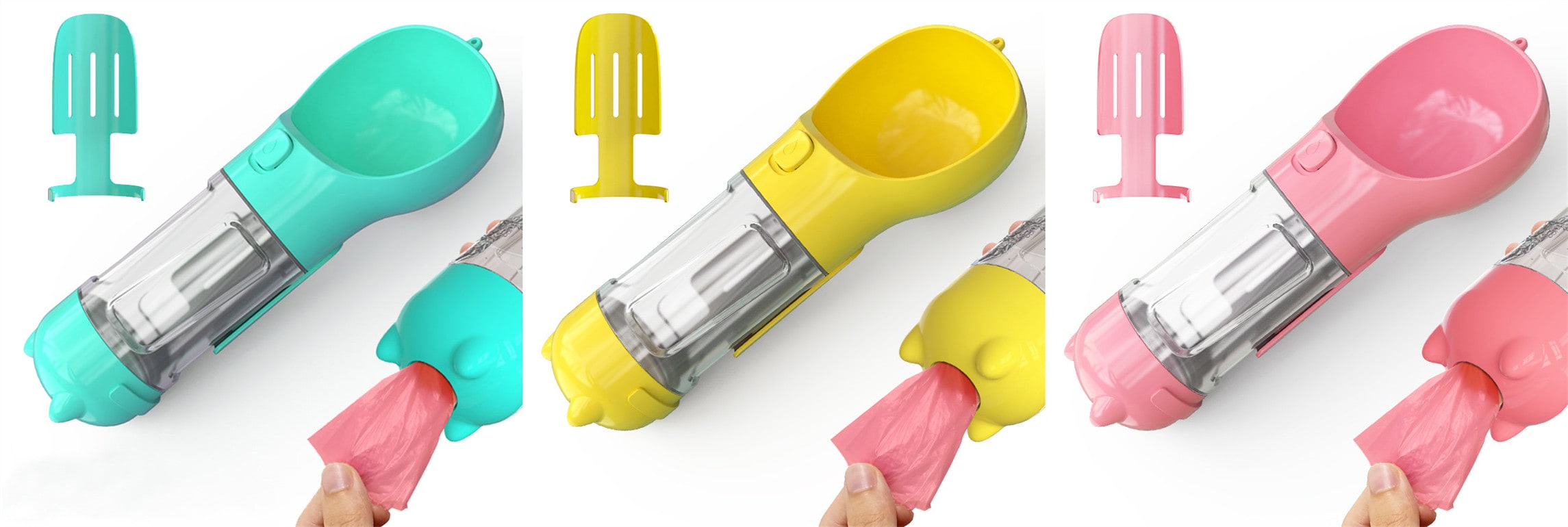 Dog Water Bottle and Dispenser with Portable Bowl and Waste Bag Storage for Travel - Image 13