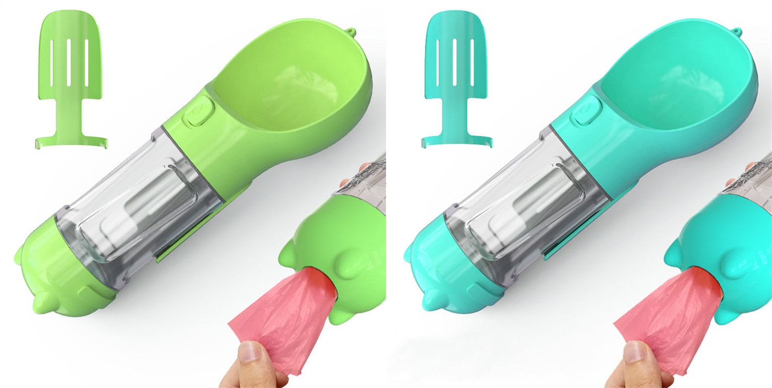 Dog Water Bottle and Dispenser with Portable Bowl and Waste Bag Storage for Travel - Image 21