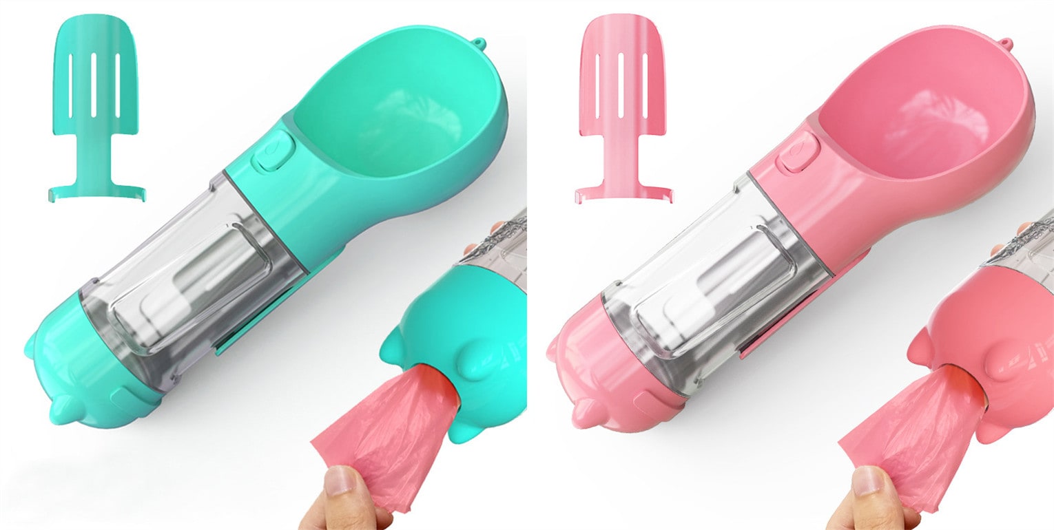 Dog Water Bottle and Dispenser with Portable Bowl and Waste Bag Storage for Travel - Image 32