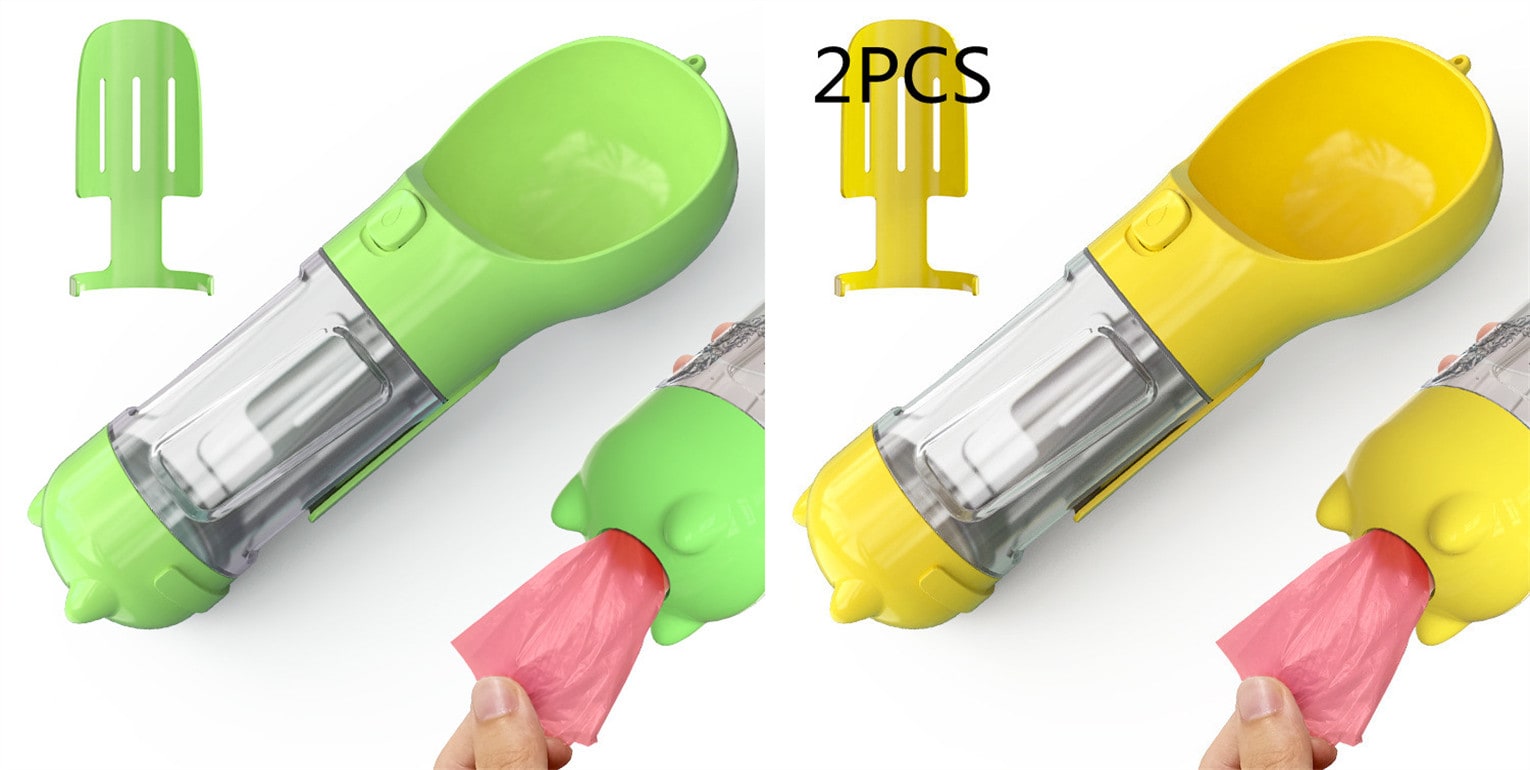 Dog Water Bottle and Dispenser with Portable Bowl and Waste Bag Storage for Travel - Image 40